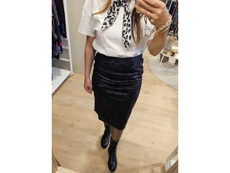 zwarte lederlook rok van g-maxx