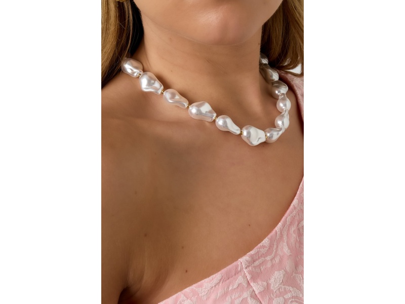 statement ketting met onregelmatige parels